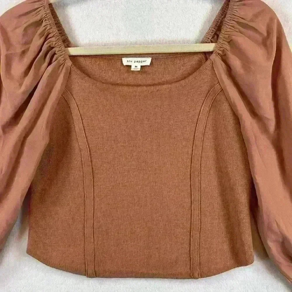 Blu Pepper Women’s Crop Top Medium Dusty Rose Cottage Boho Preppy - Picture 4 of 8